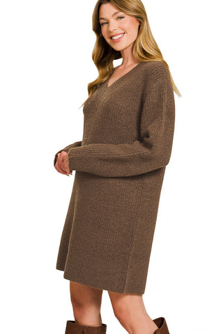 Chestnut High Neck Satin Slip Dress