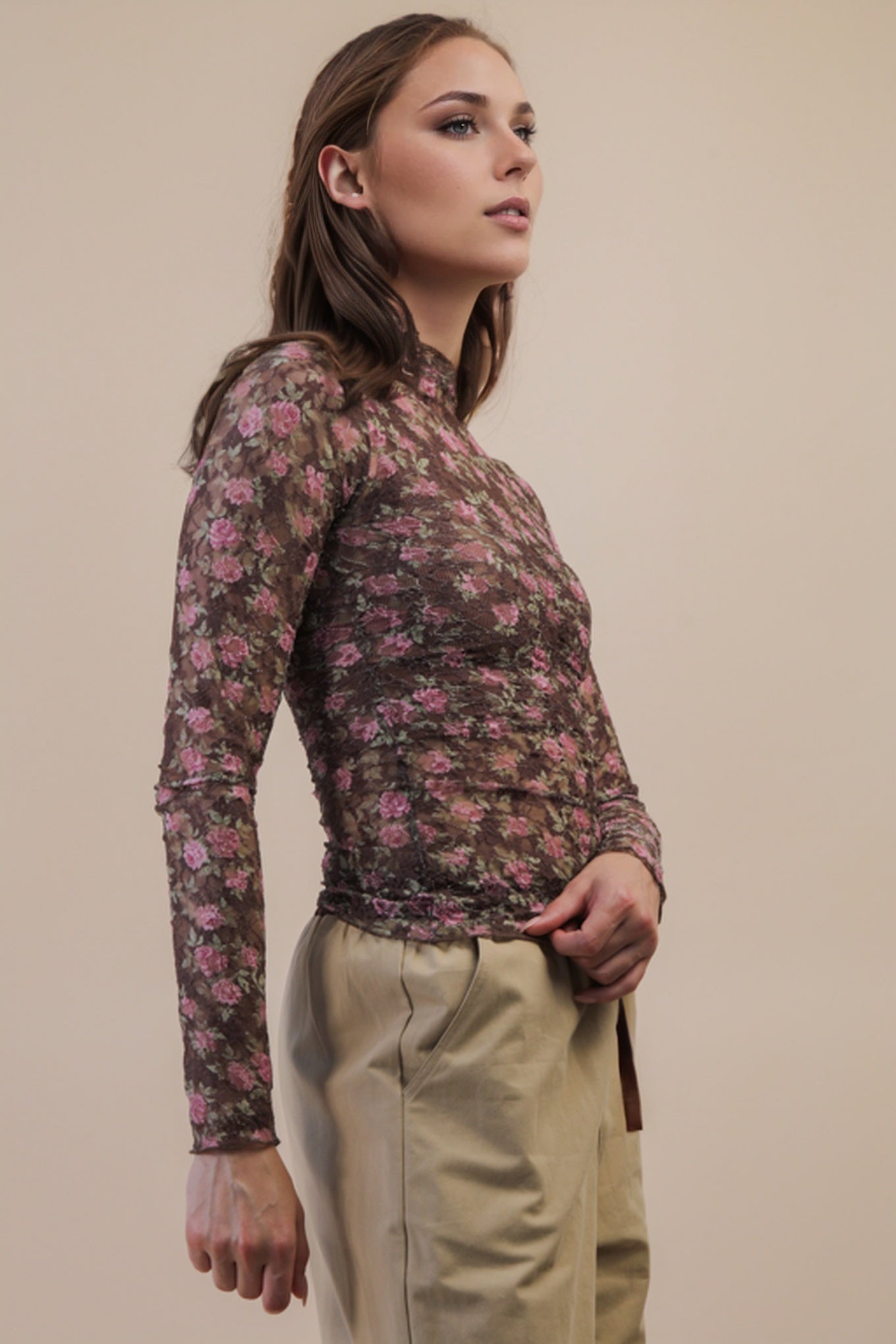 Mesh Floral Layering Top