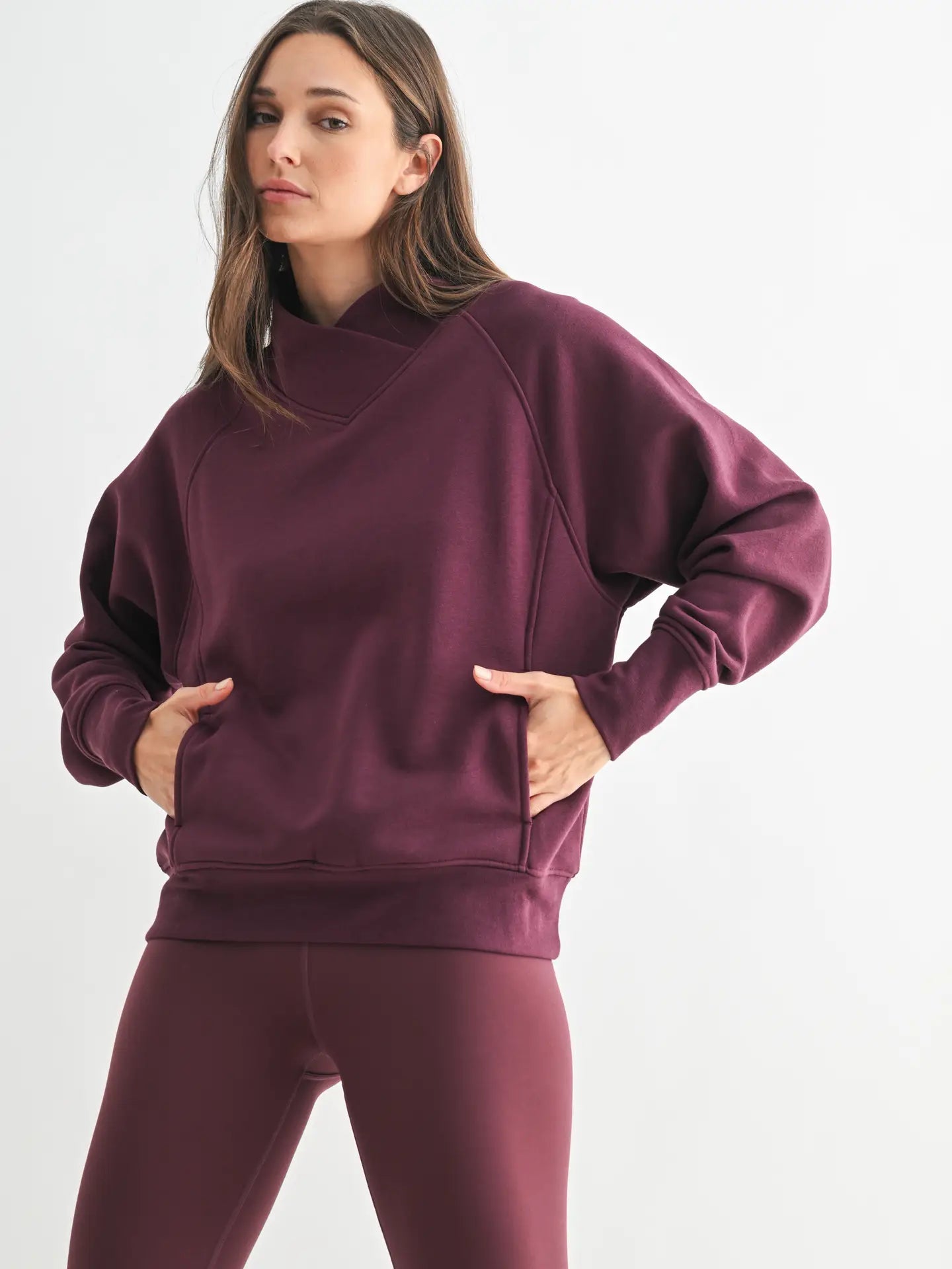 Crossover Mock Neck Pullover