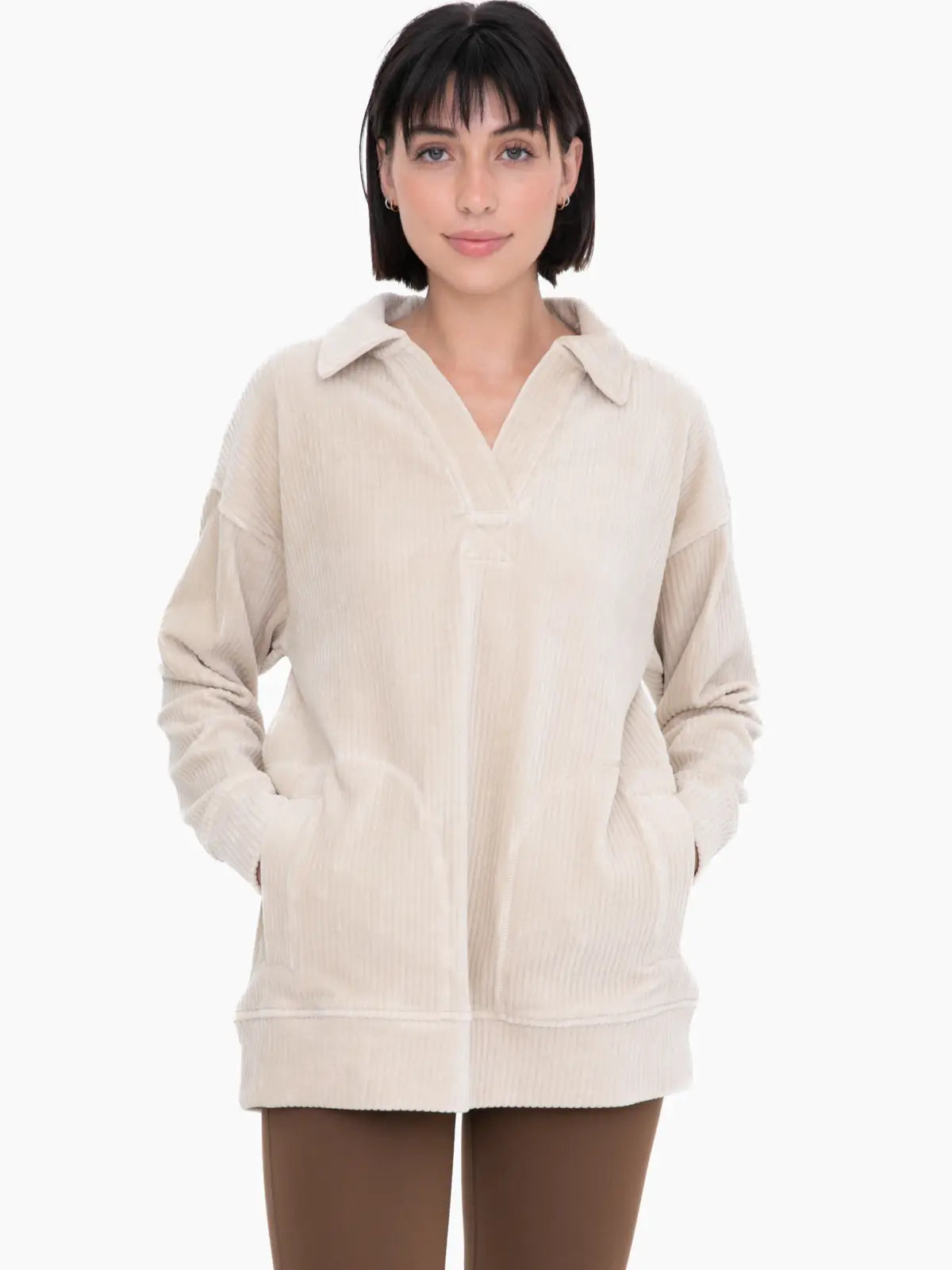 Collared Corduroy Pullover