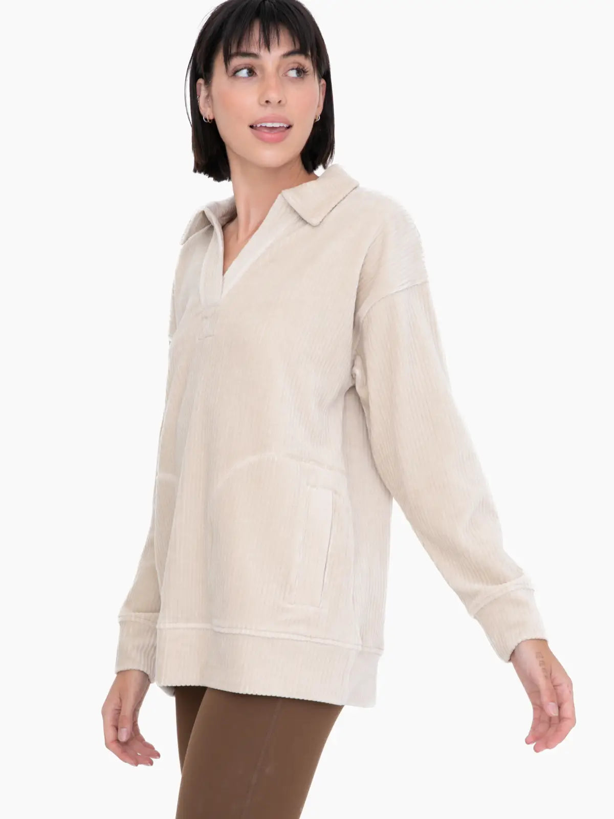 Collared Corduroy Pullover