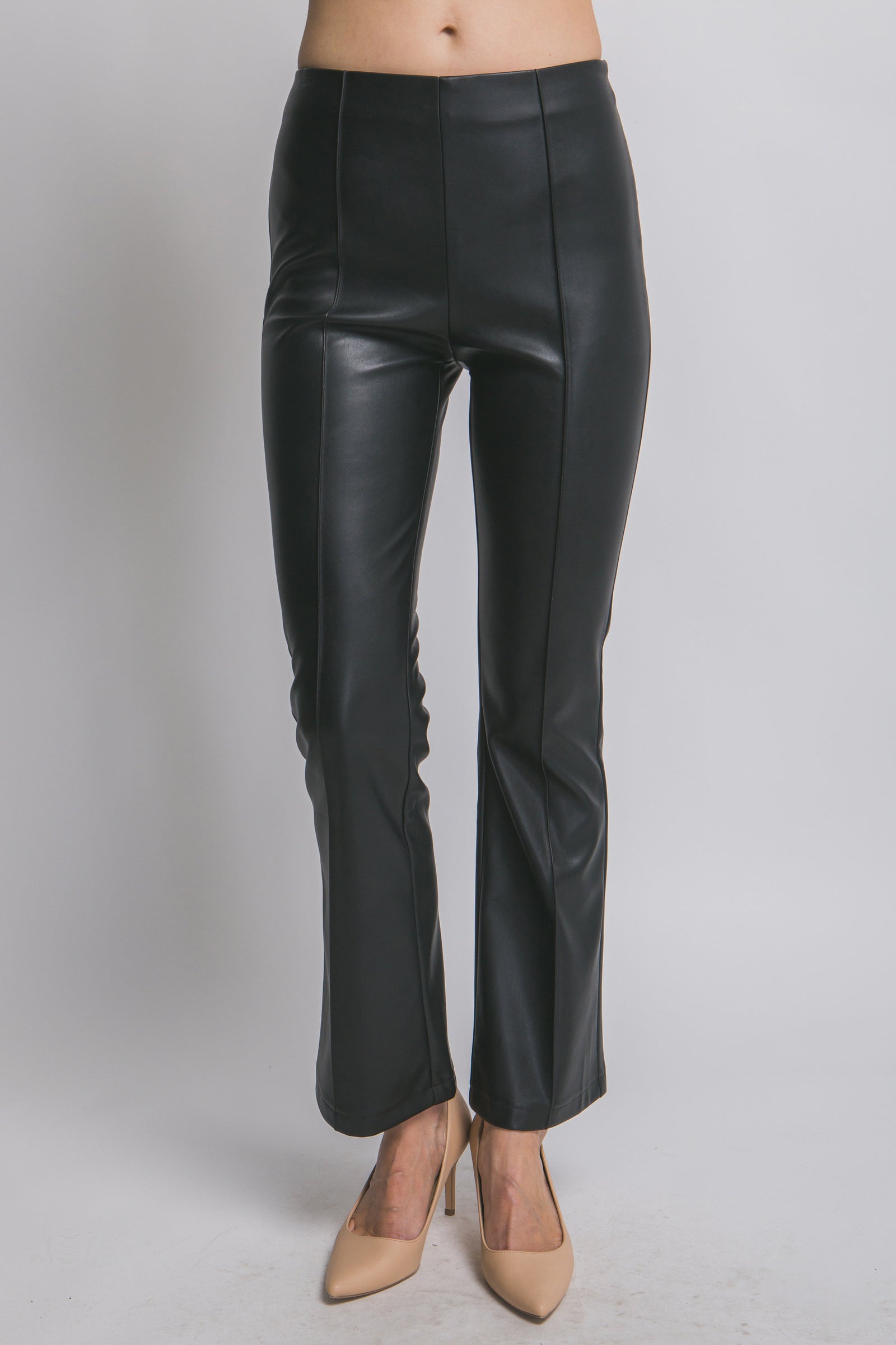 Vegan Leather Kick Flare Pants