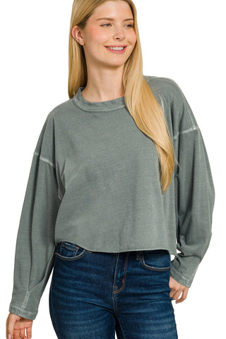 Olive Mock Neck Knit Top