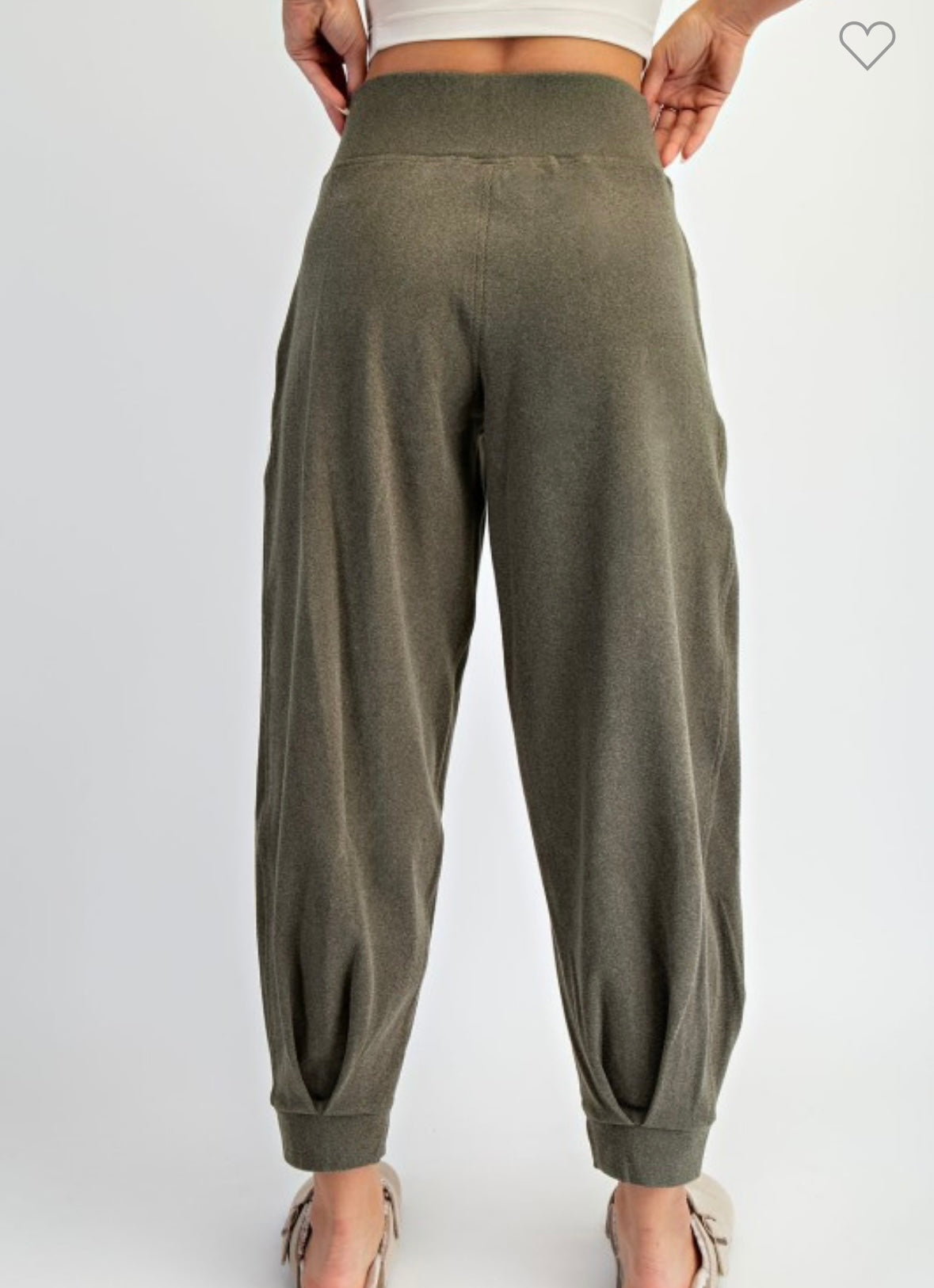 Olive Brushed Barrel Joggers