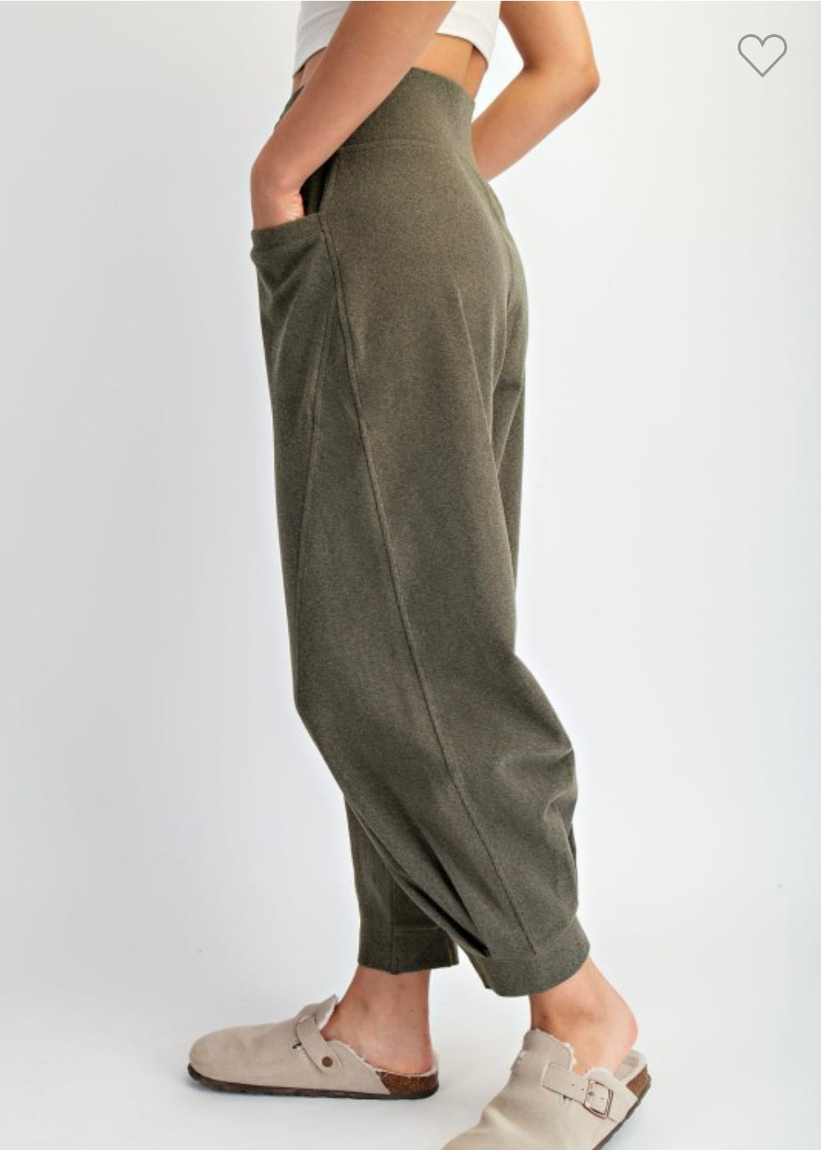Olive Brushed Barrel Joggers