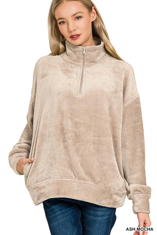 Olive Mock Neck Knit Top