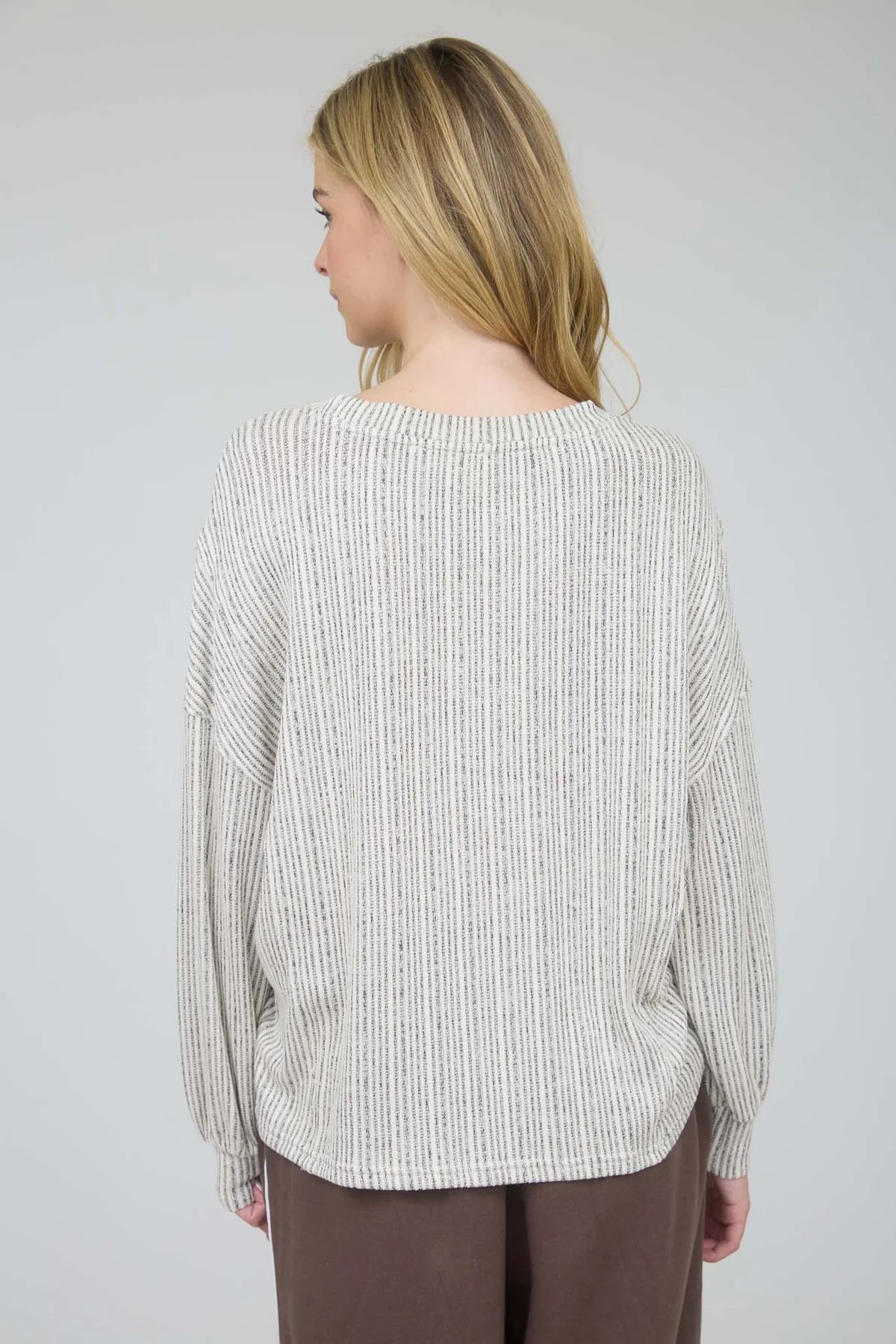Ribbed Marled Knit Top