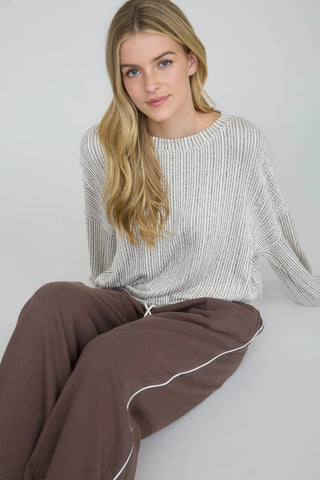 Olive Mock Neck Knit Top