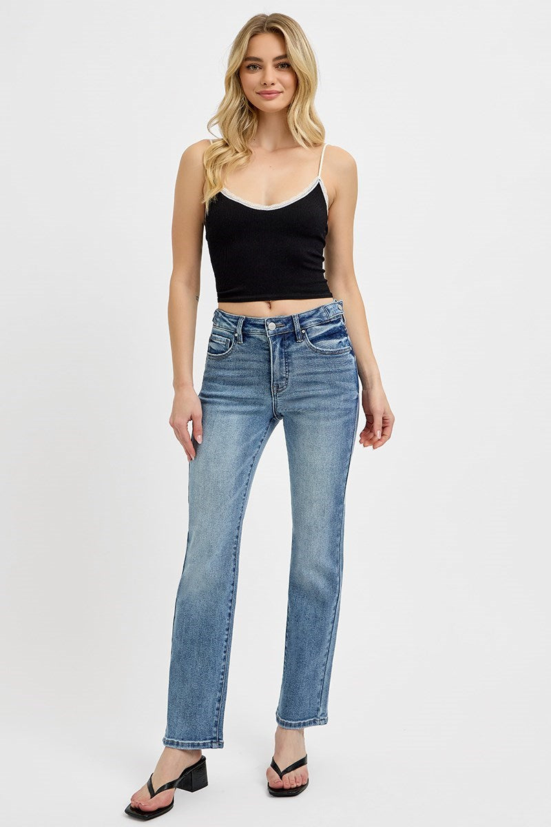 Tummy Tuck Straight Slim Jeans
