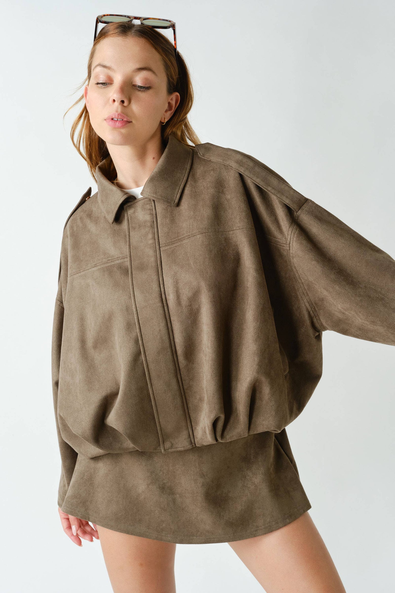 Suedette Parachute Jacket