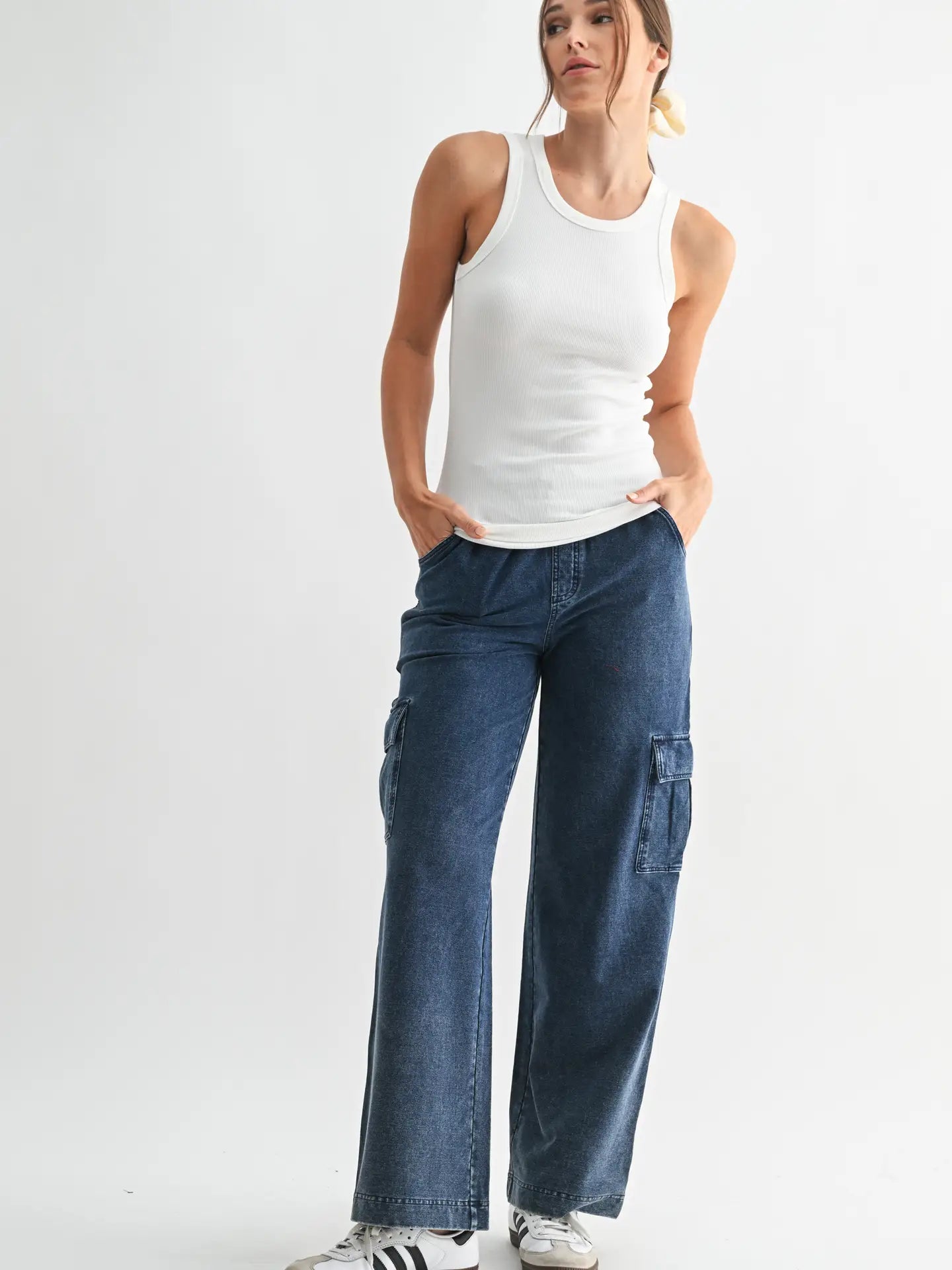 High Neck Micro Ribbed Tank
