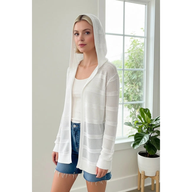 White Hooded Cardigan