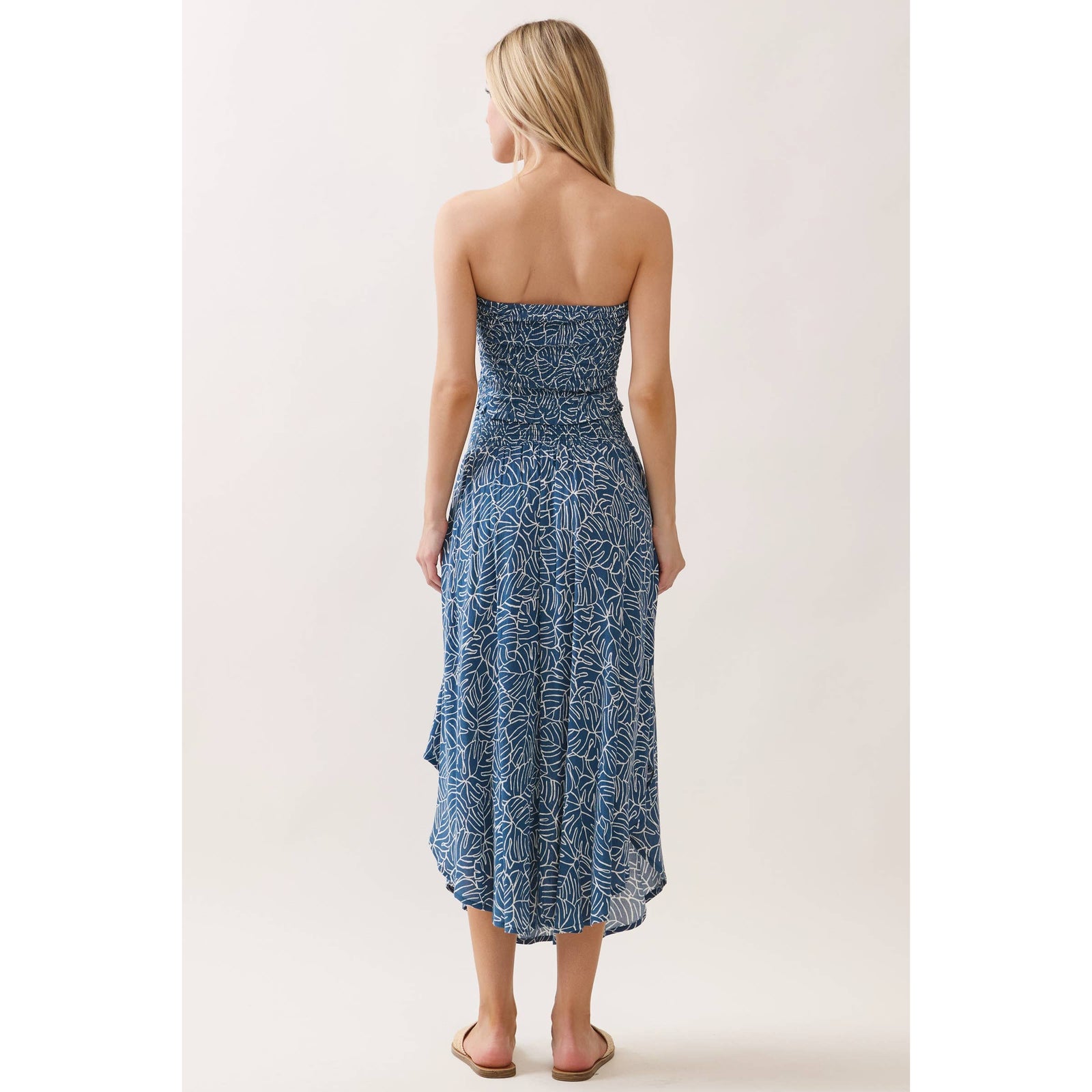 Leaf Smocked Waist Maxi Skirt