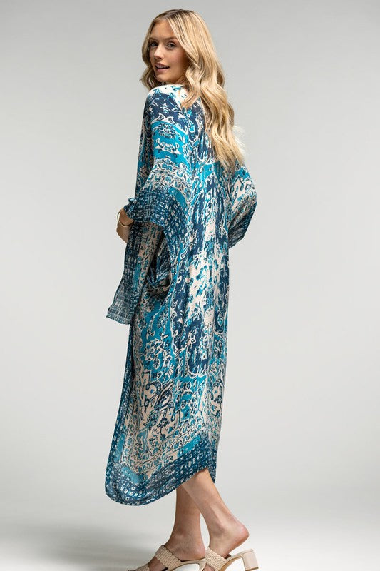 Turquoise Paisley Kimono