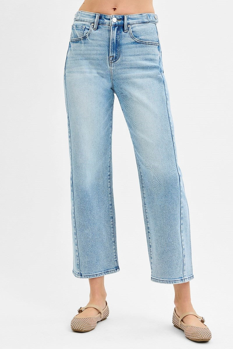 Light Panel Barrel Jeans