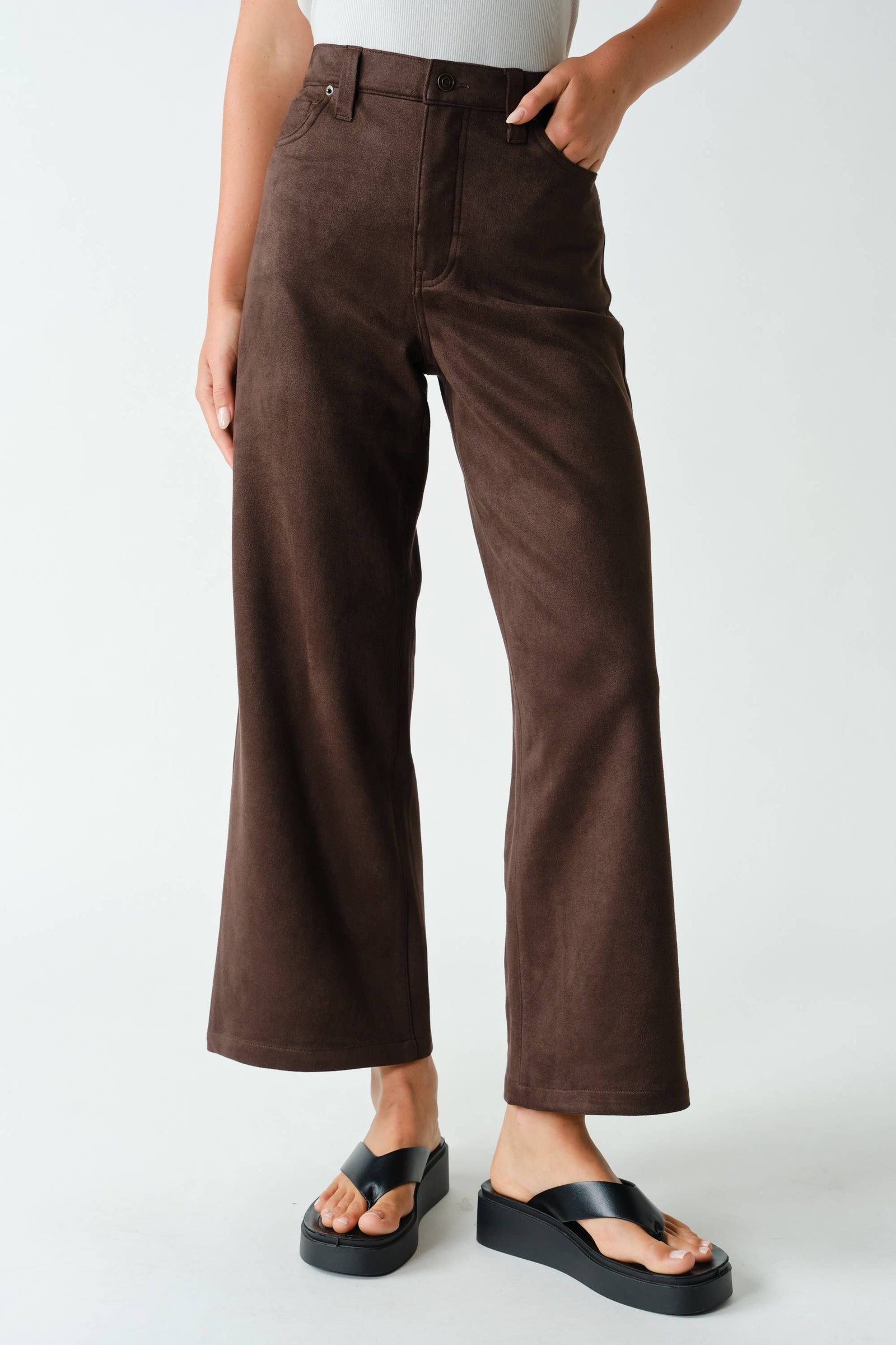 Suedette Wide Leg Pants