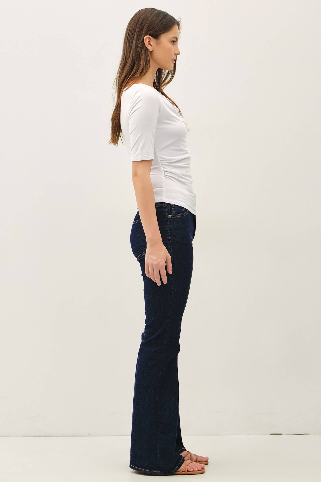 Soft Core Cowel Neck 3/4 Sleeve Top