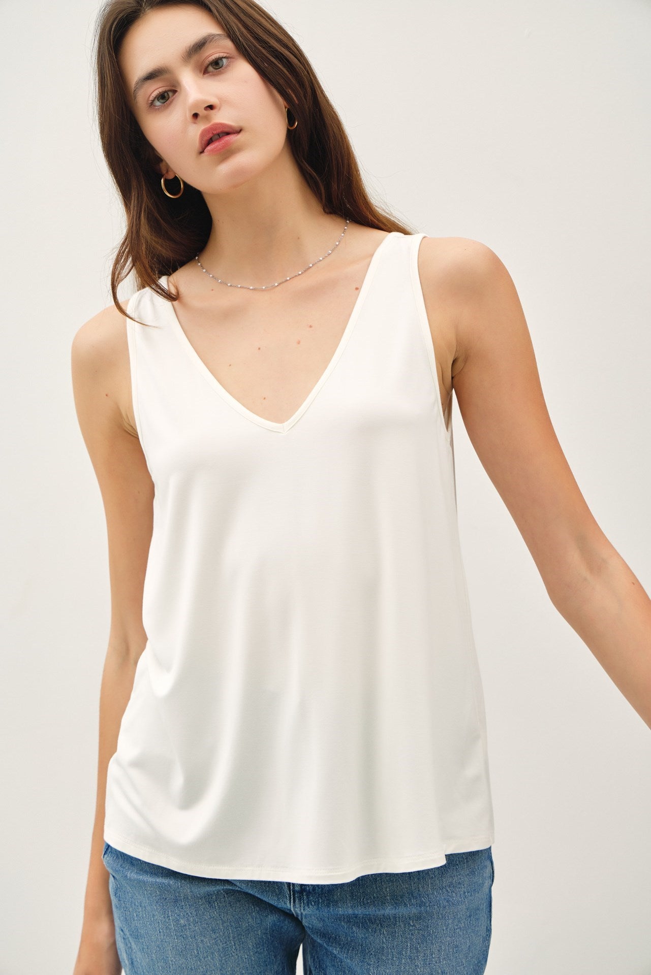 Bamboo V-Neck Flowy Tank