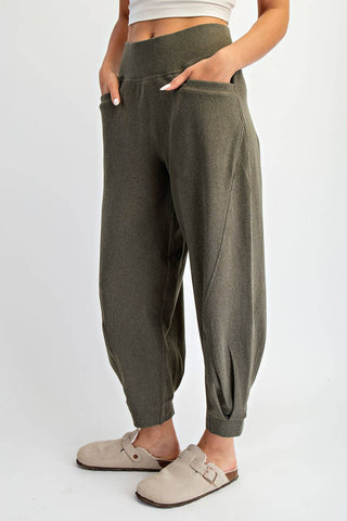 Terry Washed Chambray Pants