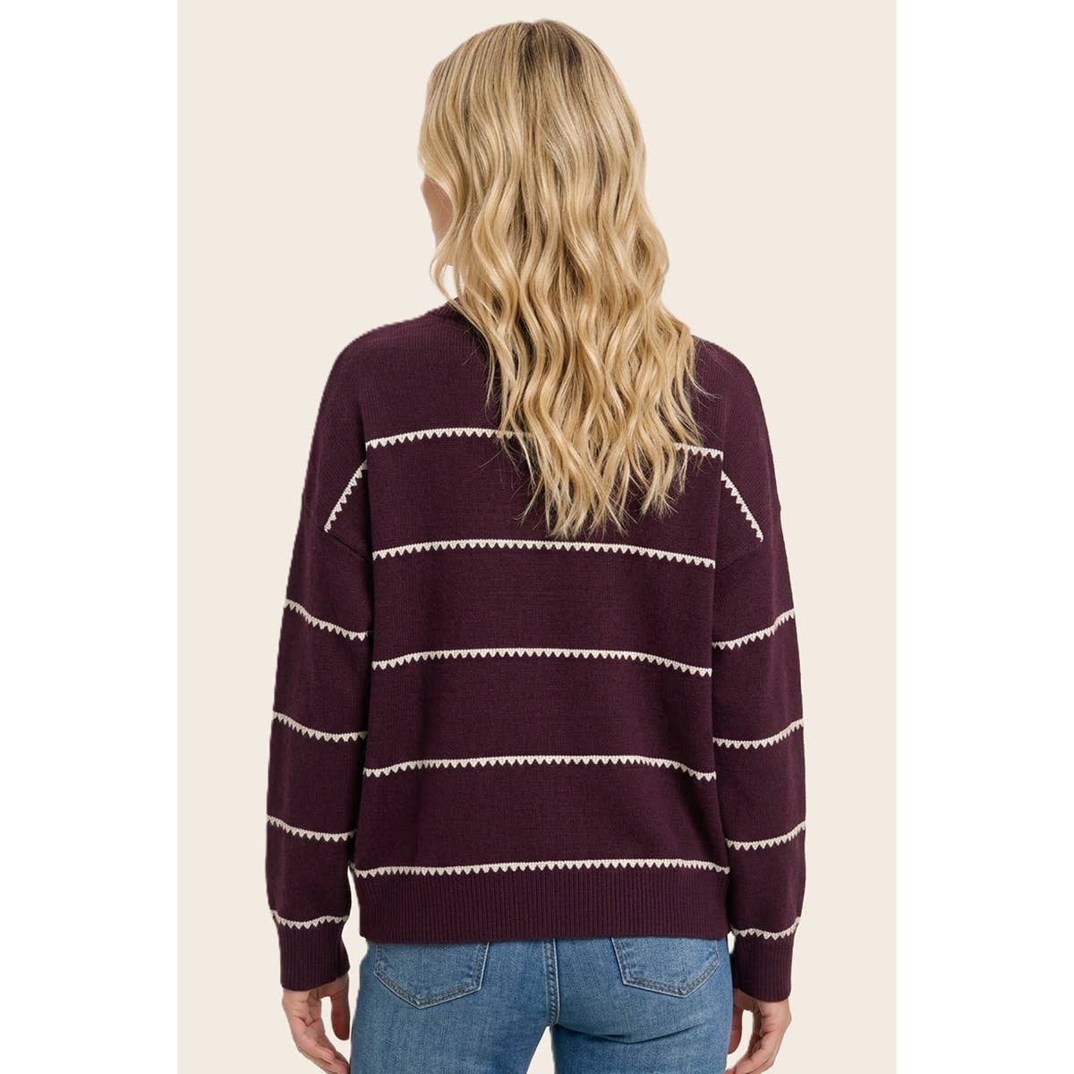 Blanket Stitch Stripe Sweater