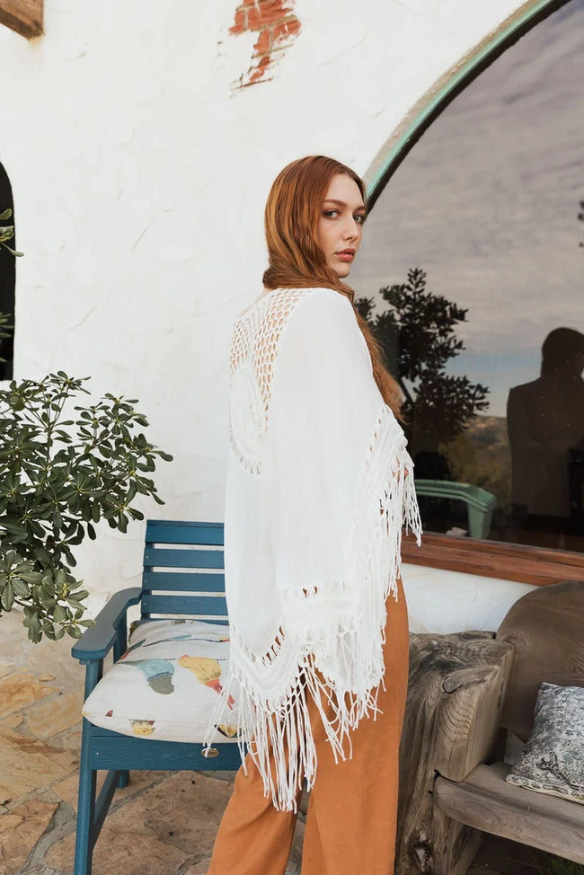 Crochet Fringe Kimono Cardi
