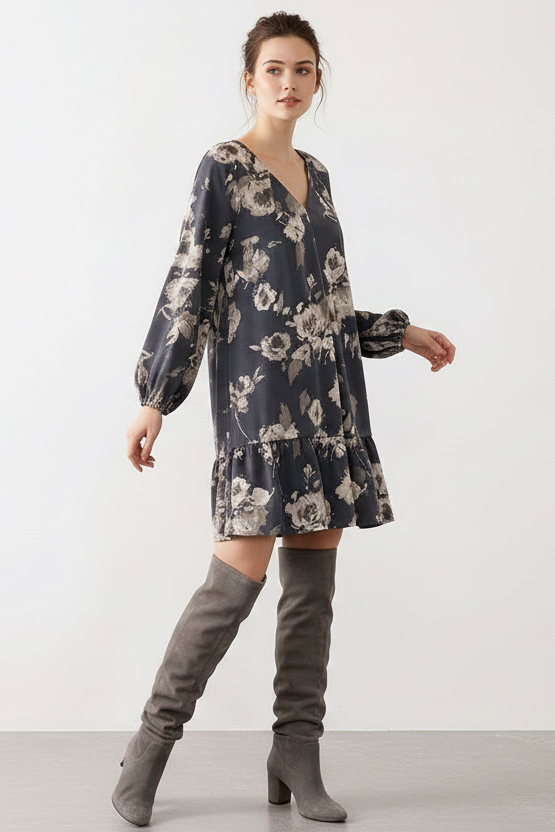 Midnight Floral Shift Dress