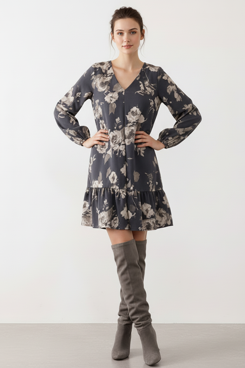 Midnight Floral Shift Dress