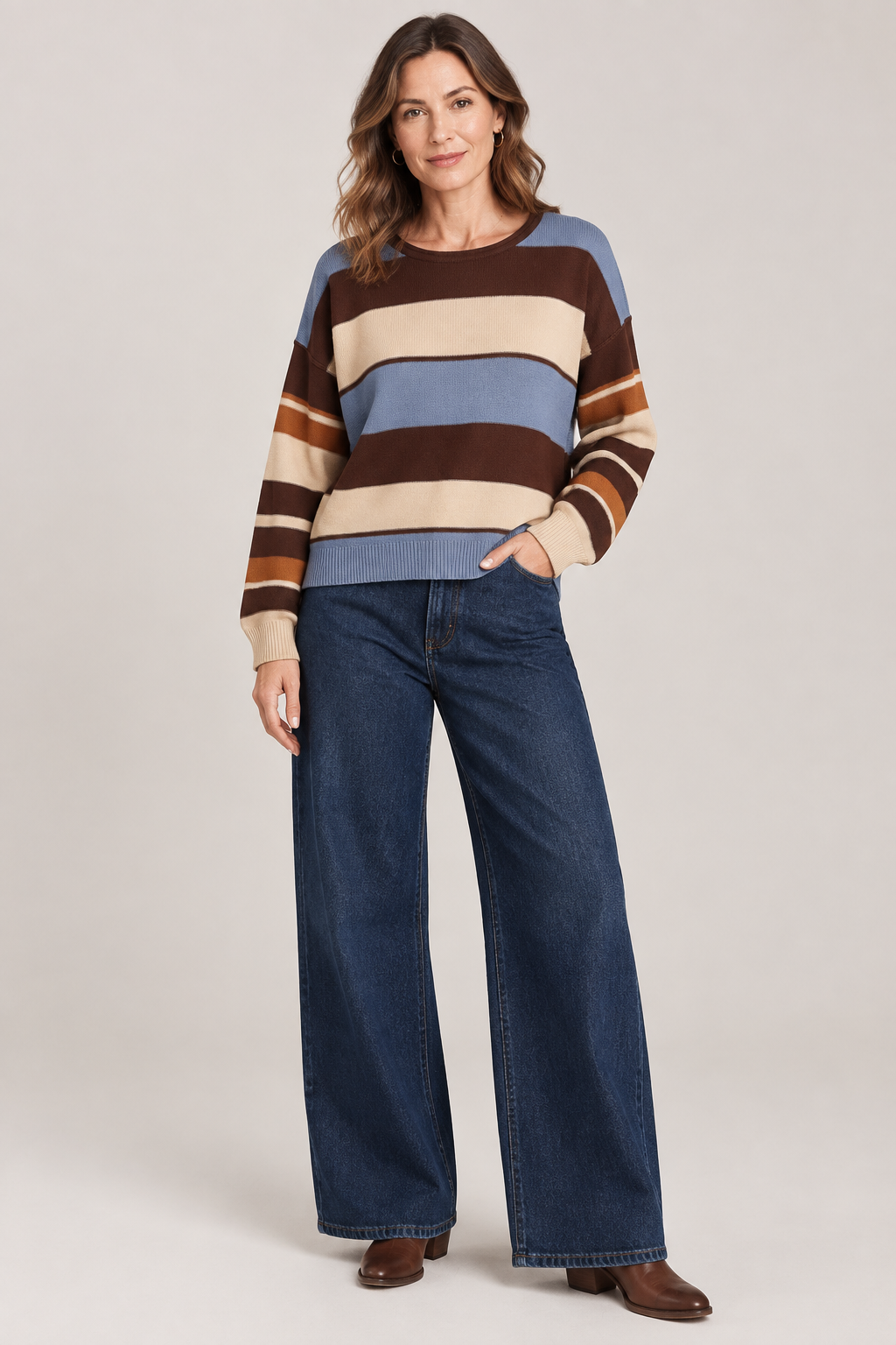 Color Block Stripe Sweater