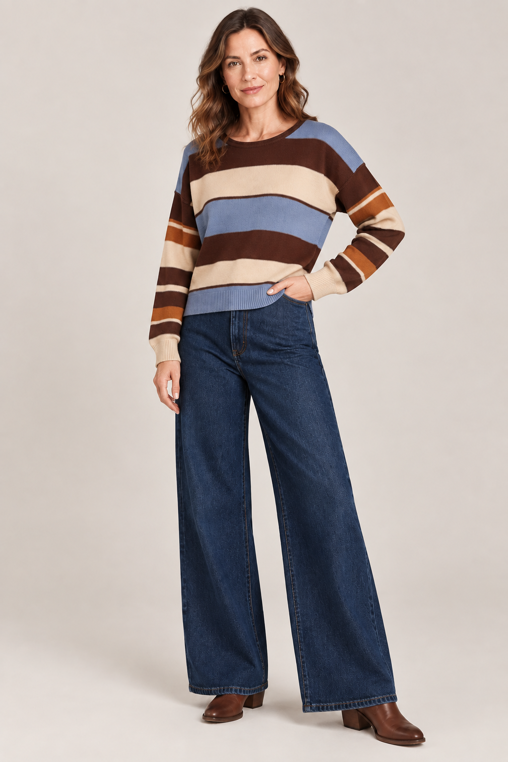 Color Block Stripe Sweater
