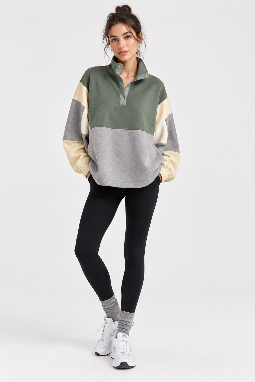 Soft Brushed Colour Block Pullover