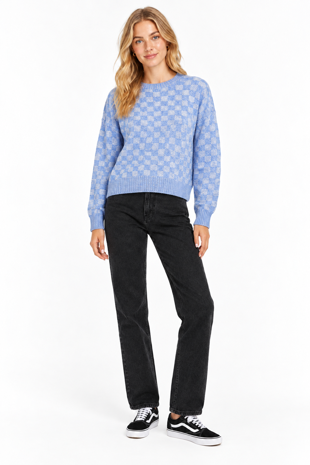 Checker Periwinkle Sweater
