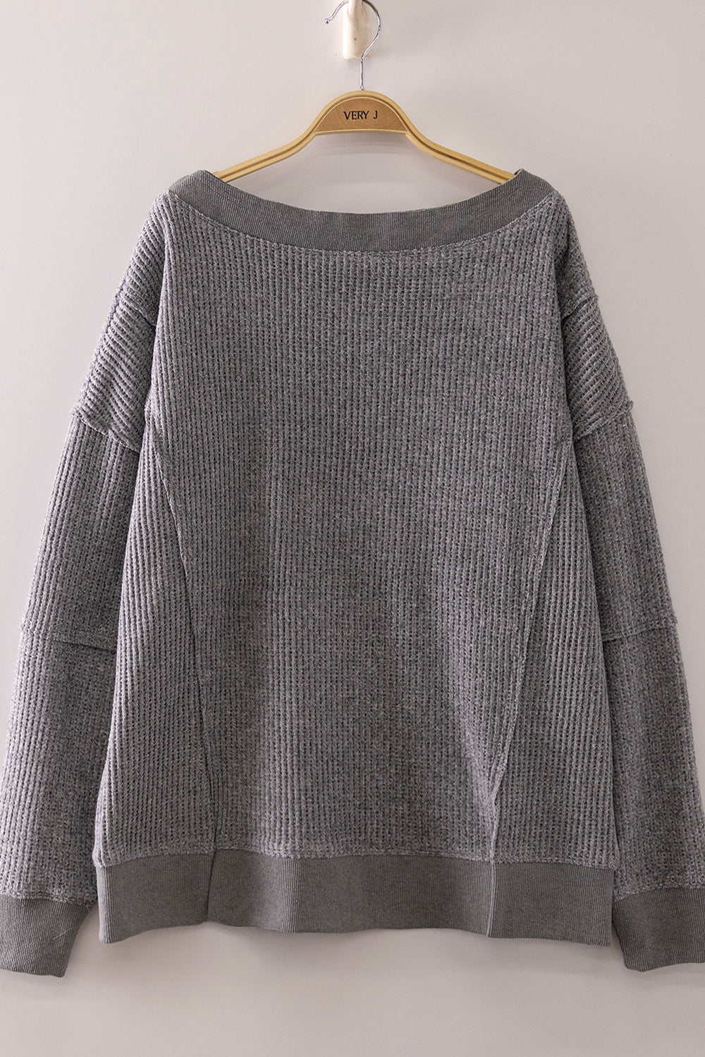 Charcoal Waffle Knit Pullover