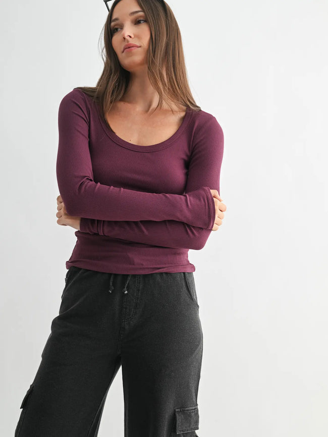 Scoop Micro Ribbed Top