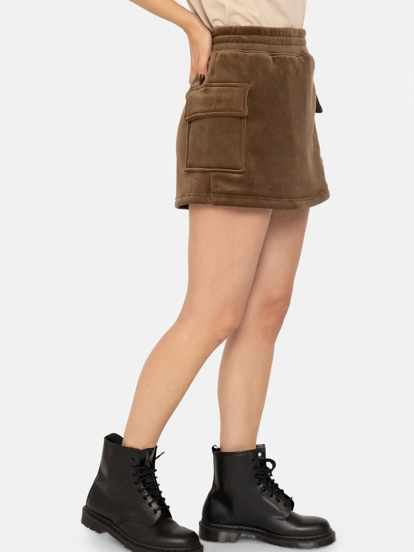Chocolate Corduroy Cargo Skort