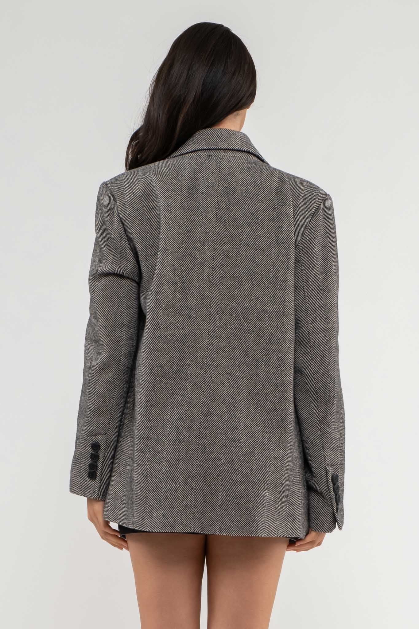 Herringbone Boyfriend Blazer