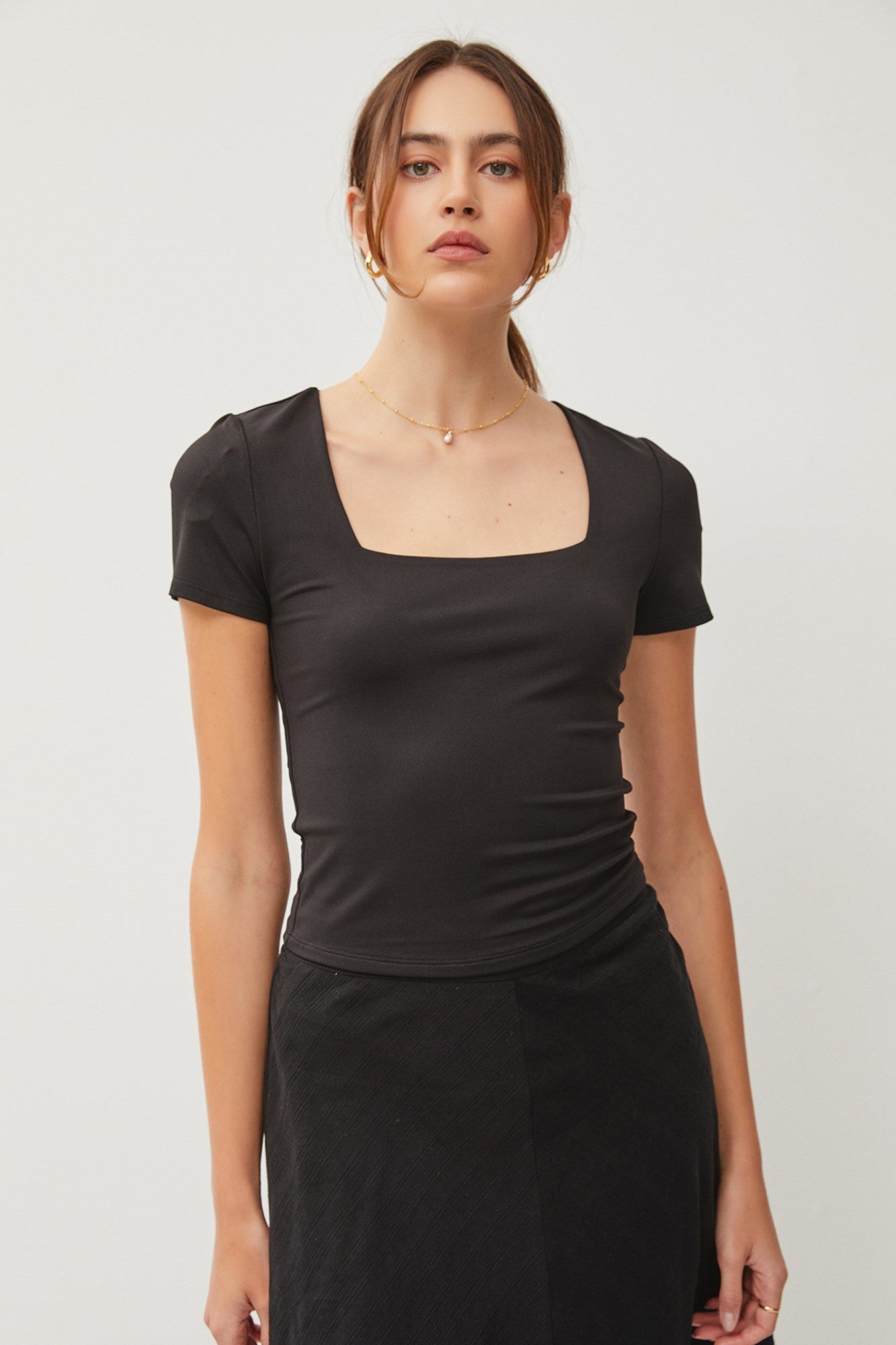 Double Layer Square Neck Top
