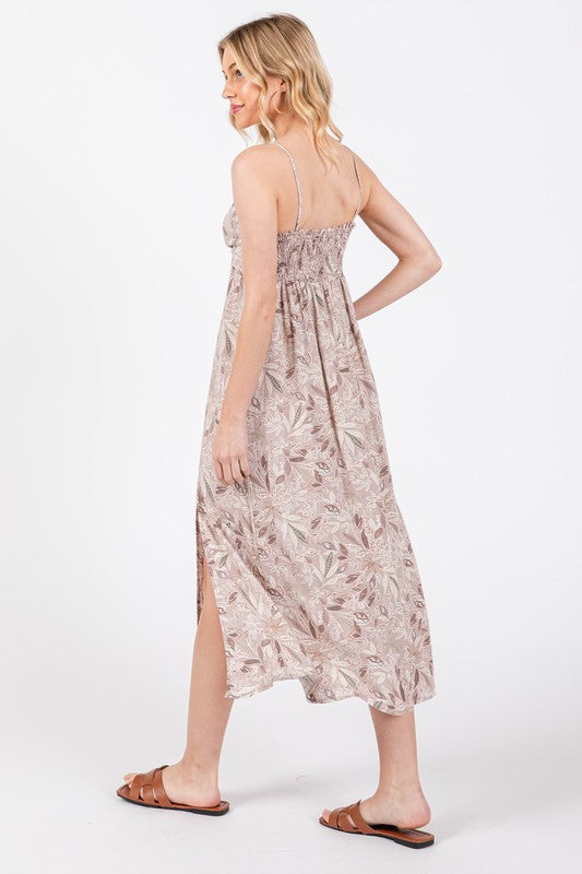 Lavender Floral Midi Dress