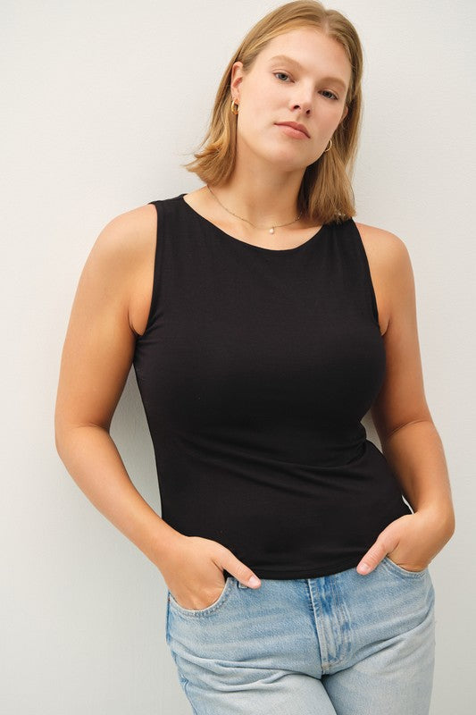 High Neck Double Thick Tank Top