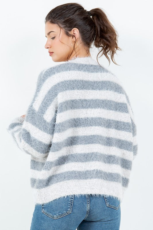 Grey Stripe Soft Cardi