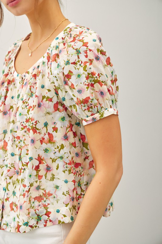 Floral Button Up Top