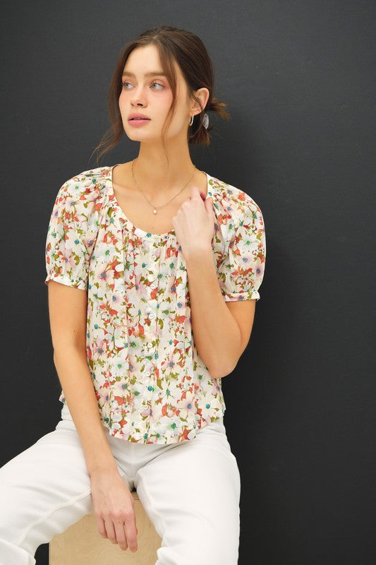 Floral Button Up Top