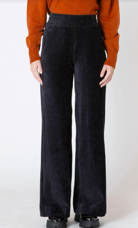 Black Wide Leg Corduroy Pants