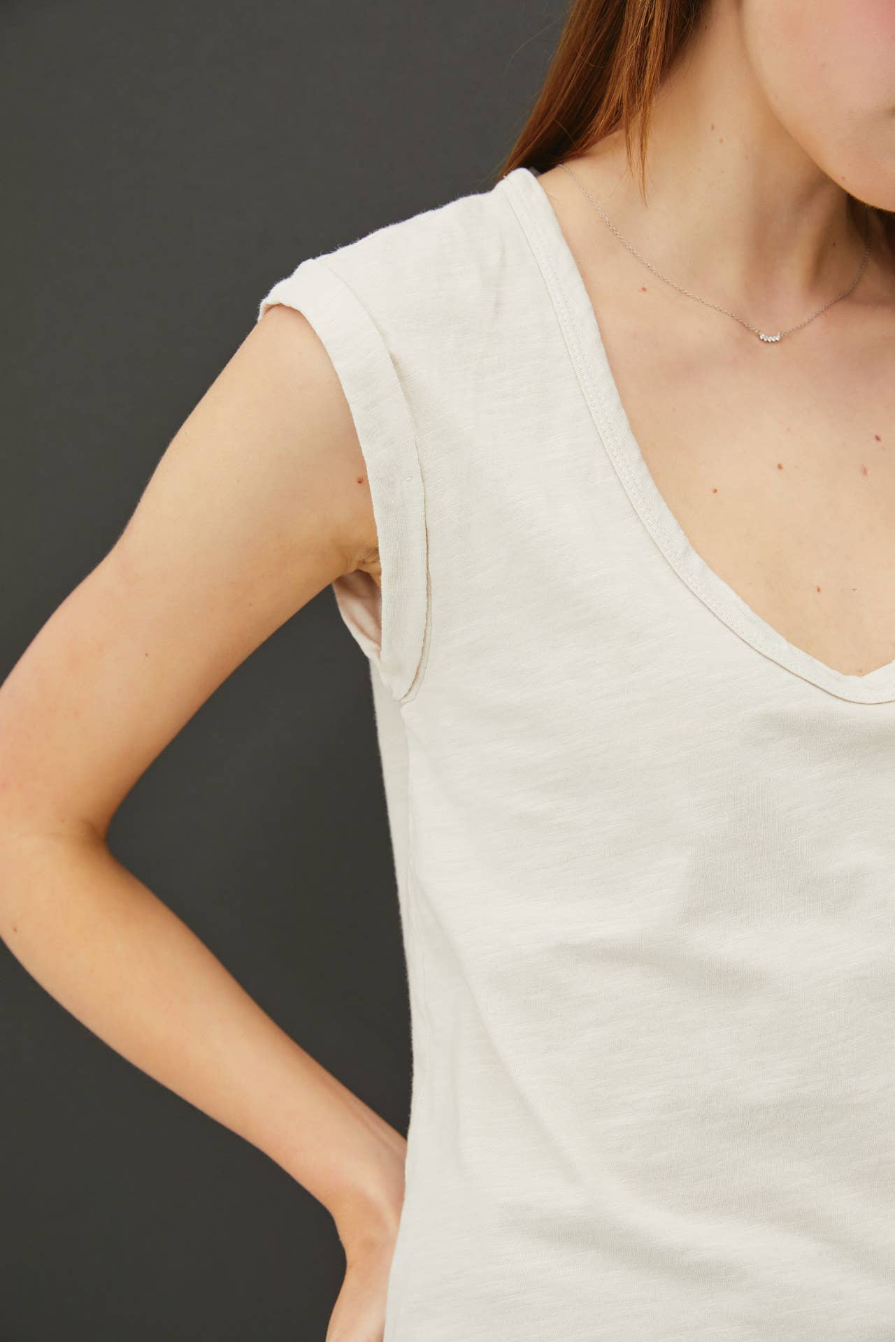 Cotton Cap Sleeve Scoop Tee