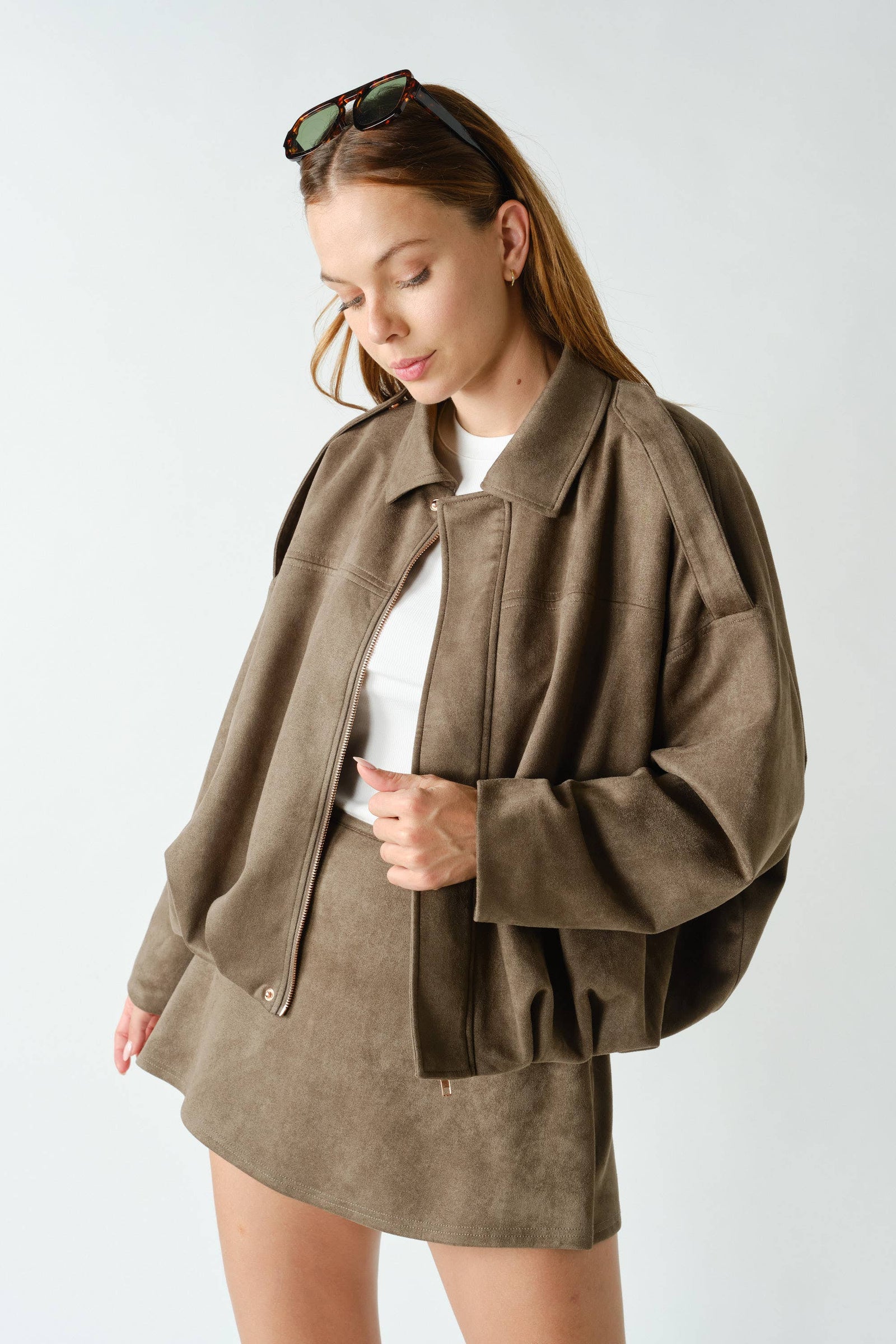 Suedette Parachute Jacket