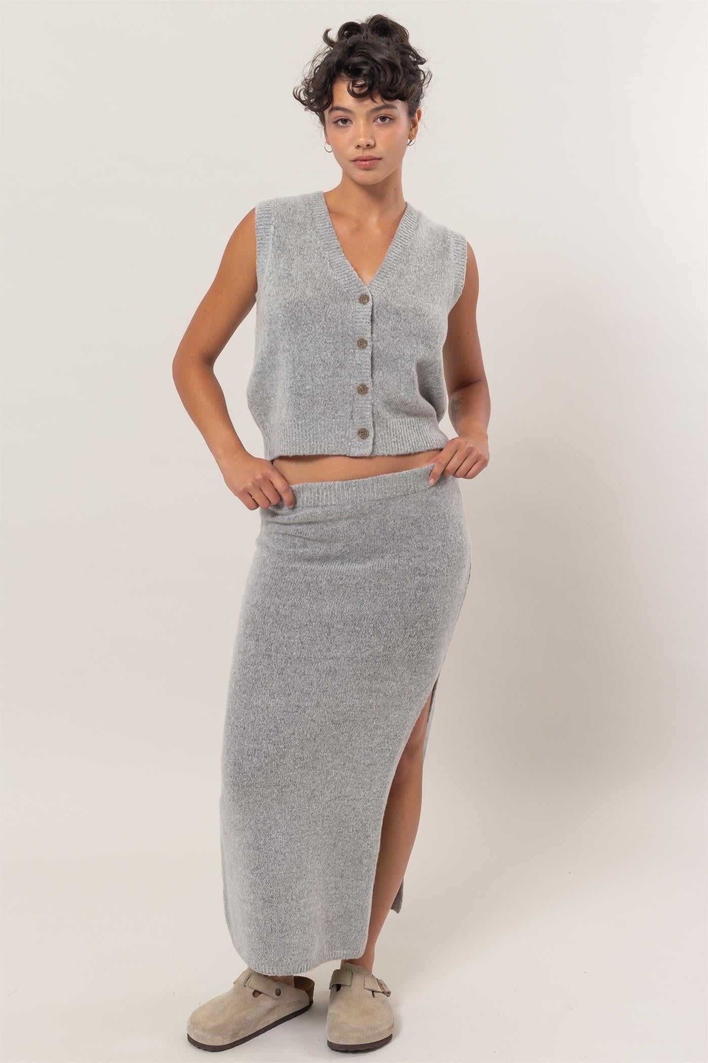 Grey skirt set hotsell