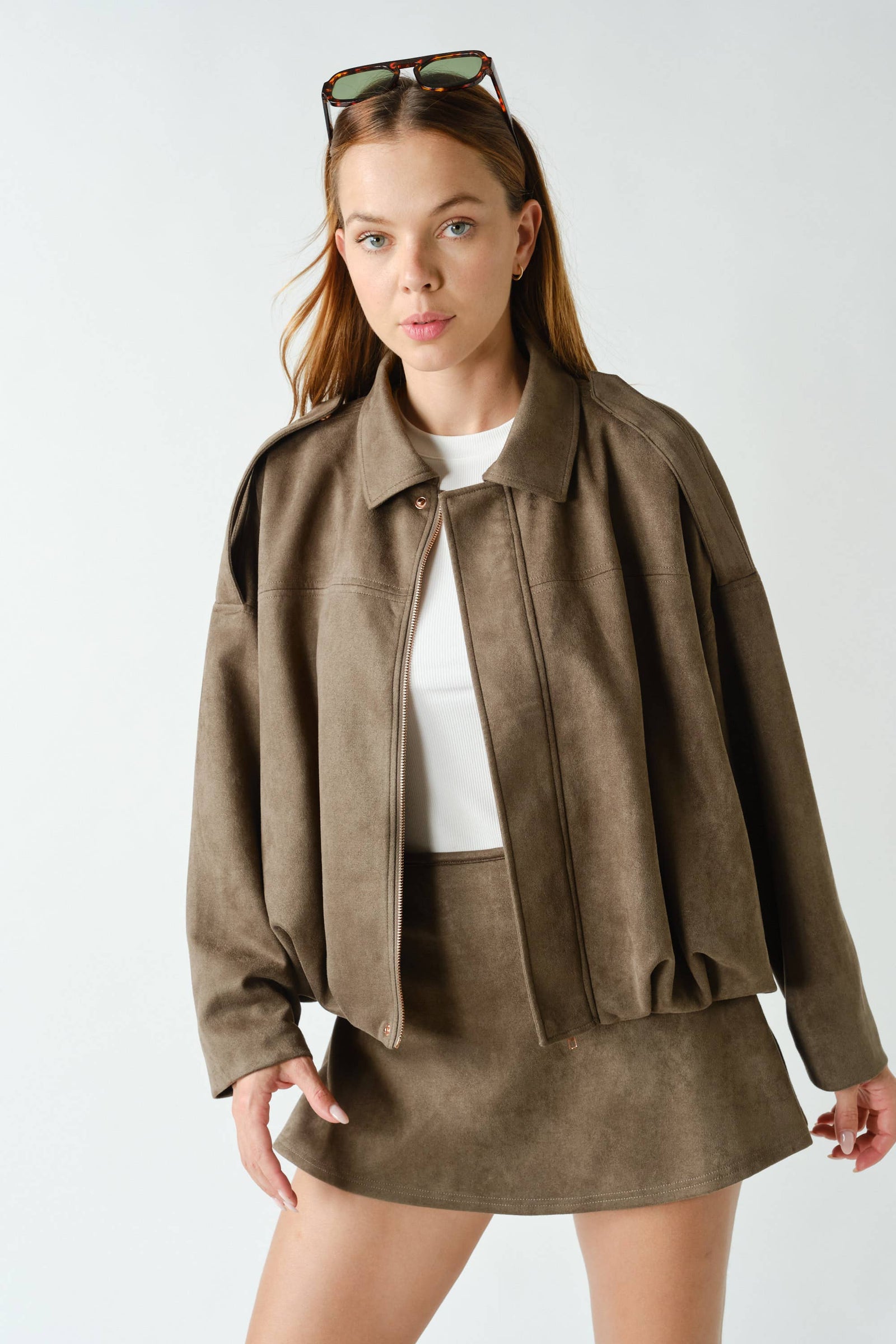 Suedette Parachute Jacket