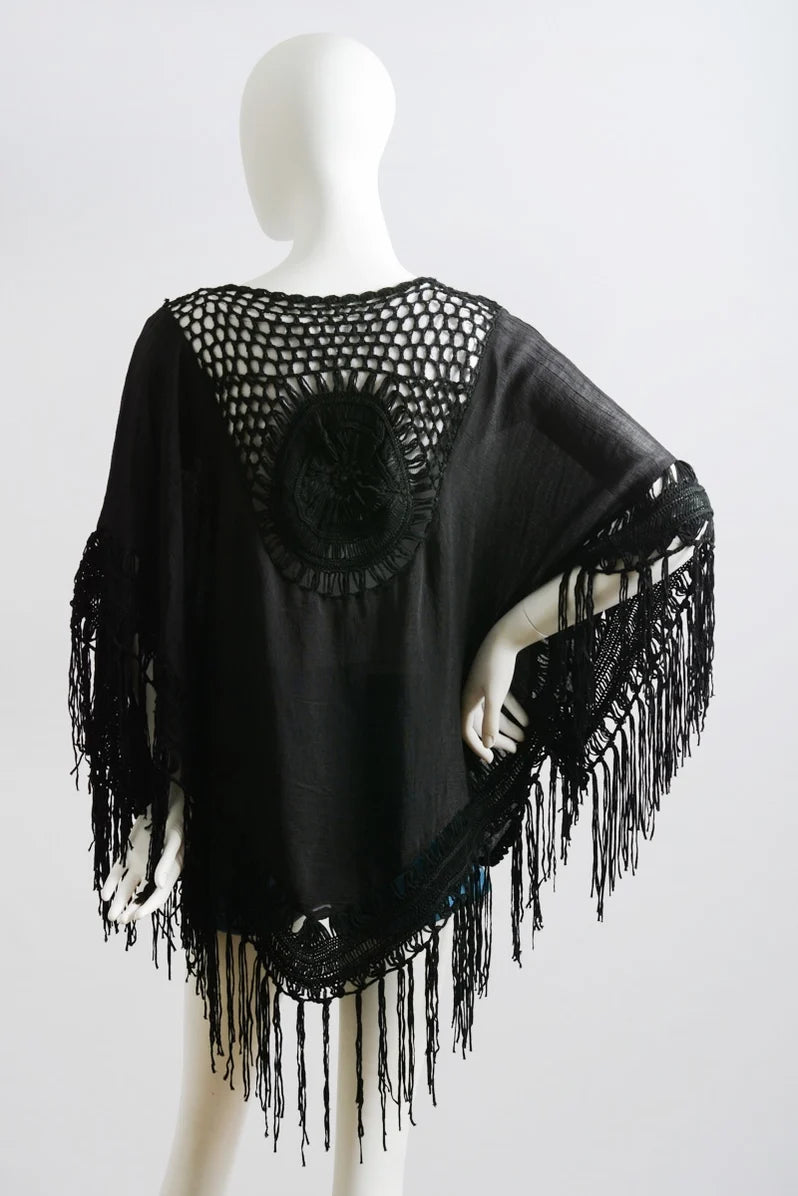 Crochet Fringe Kimono Cardi
