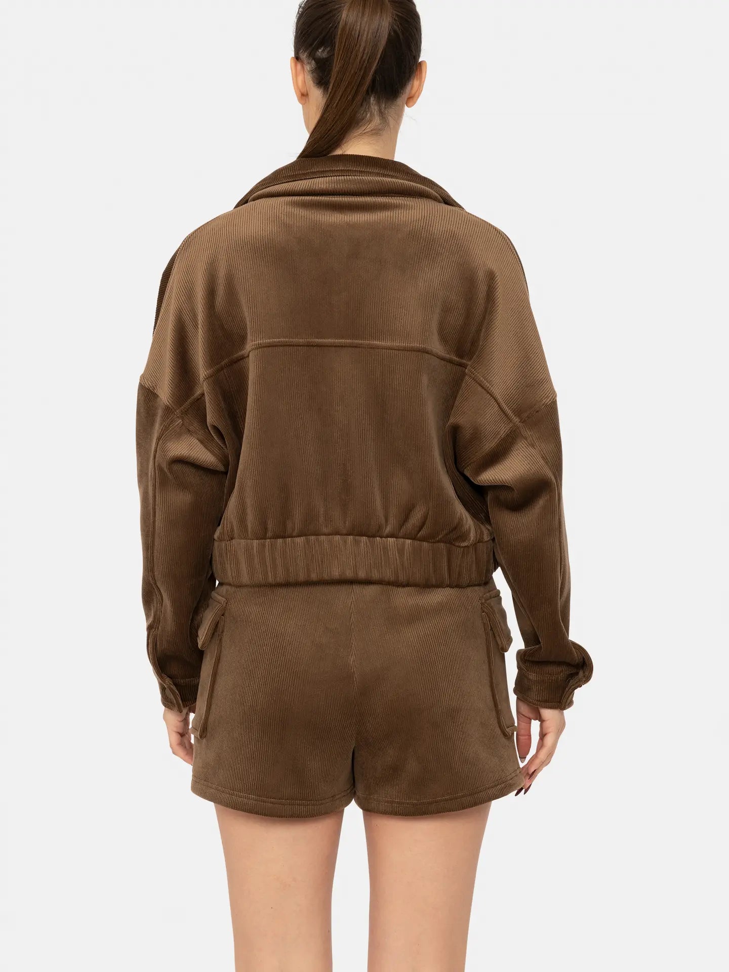 Chocolate Corduroy Cargo Skort