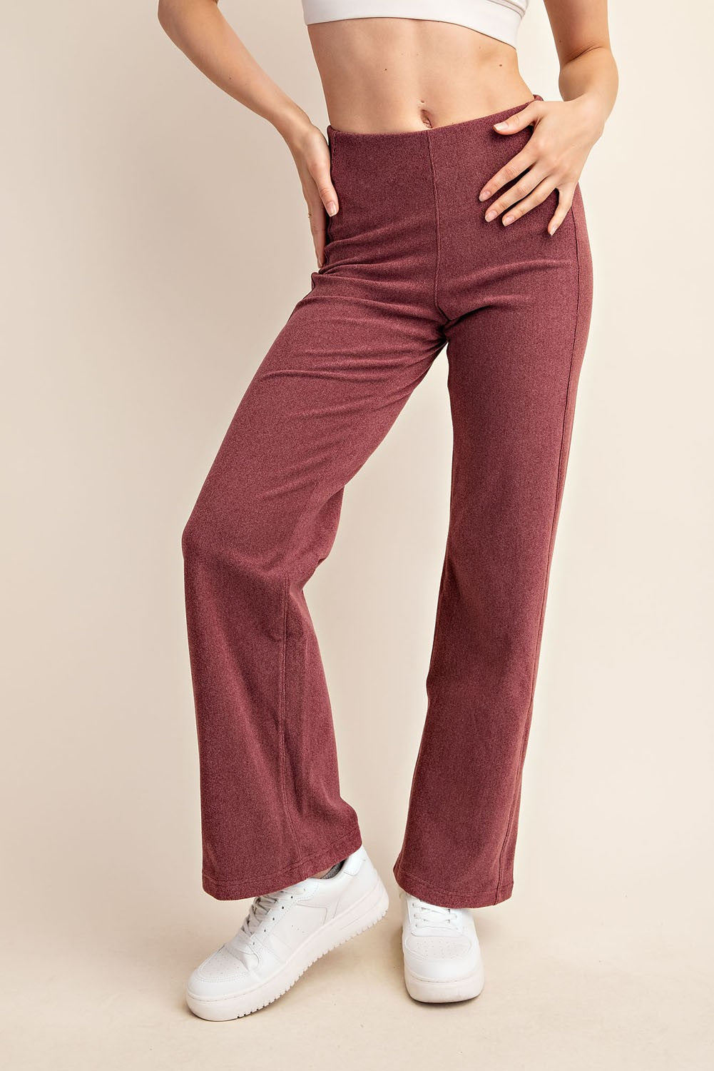 Rib Brushed Straight Athletic Pants