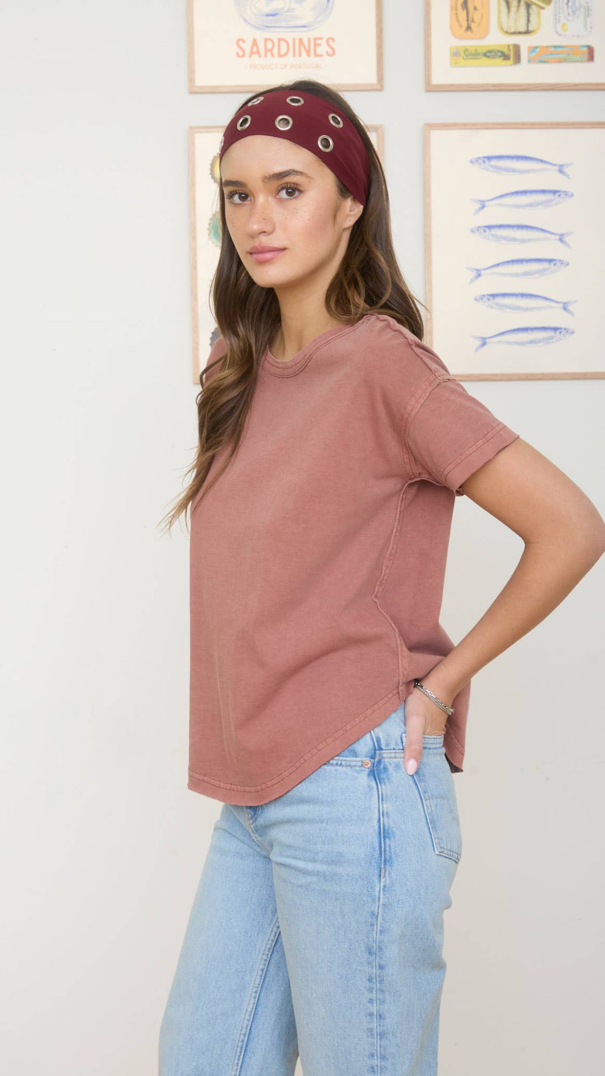 Stone Wash Raw Seam Tee